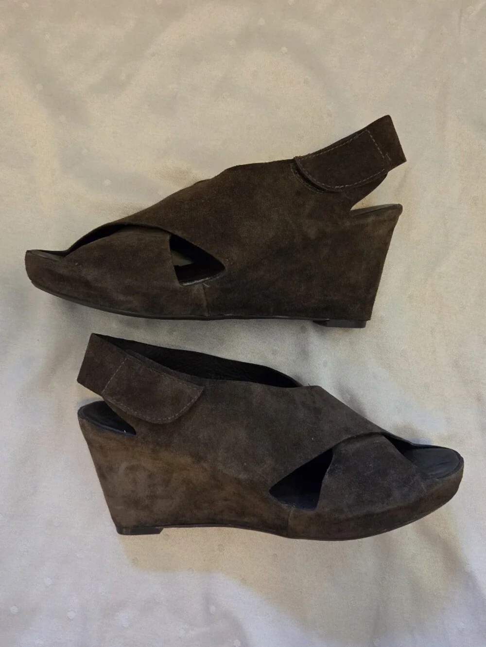 Suede Slingback Wedge Sandals